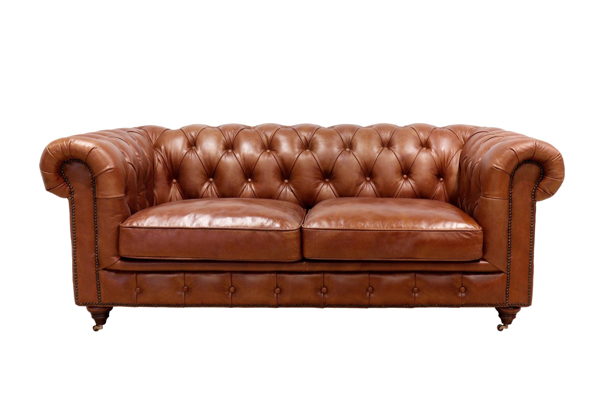 Canvello Paris Club Chester Bay Tufted Loveseat, Brown