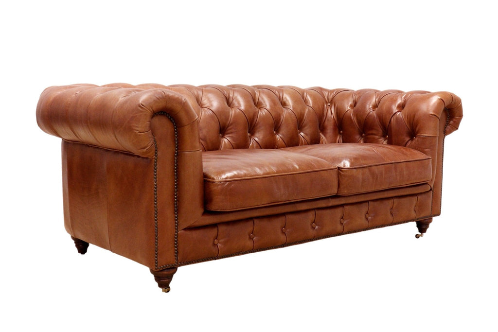Canvello Paris Club Chester Bay Tufted Loveseat, Brown