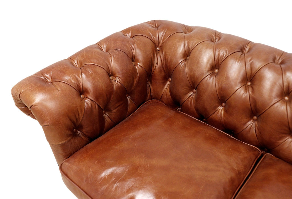 Canvello Paris Club Chester Bay Tufted Loveseat, Brown