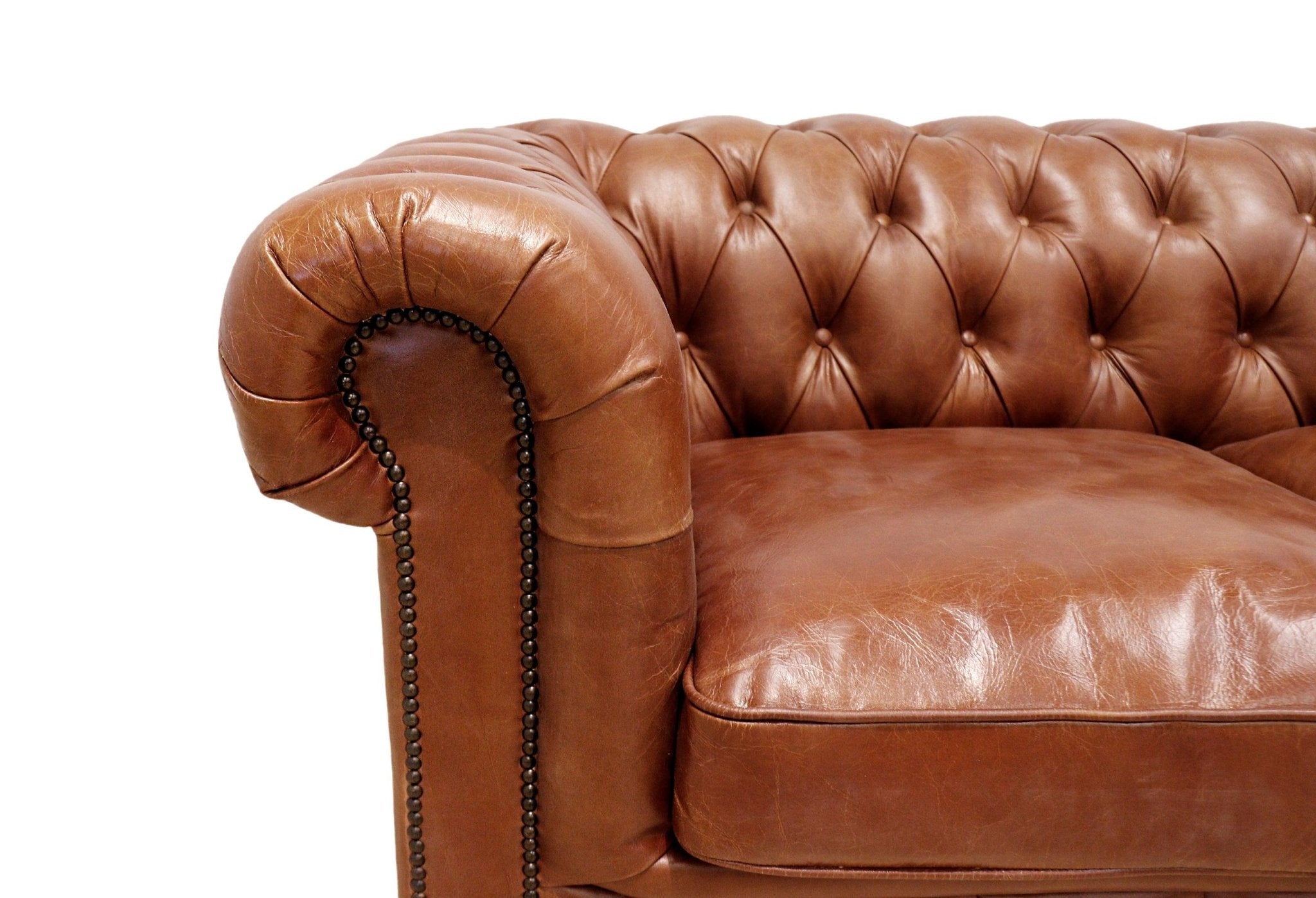 Canvello Paris Club Chester Bay Tufted Loveseat, Brown