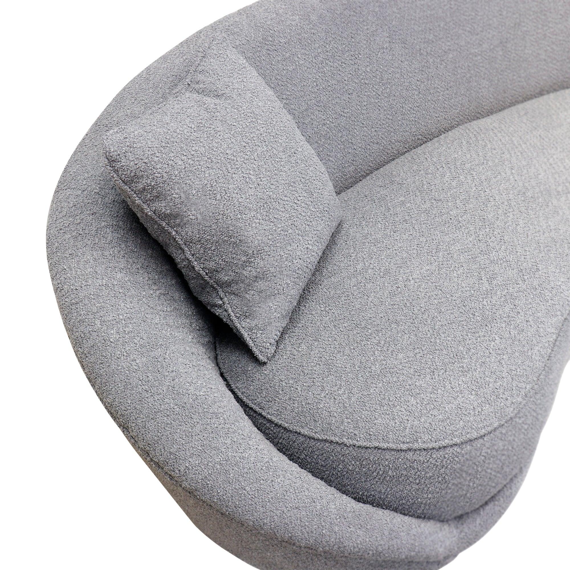 Canvello Textured Fabric Curved Sofa, Grey