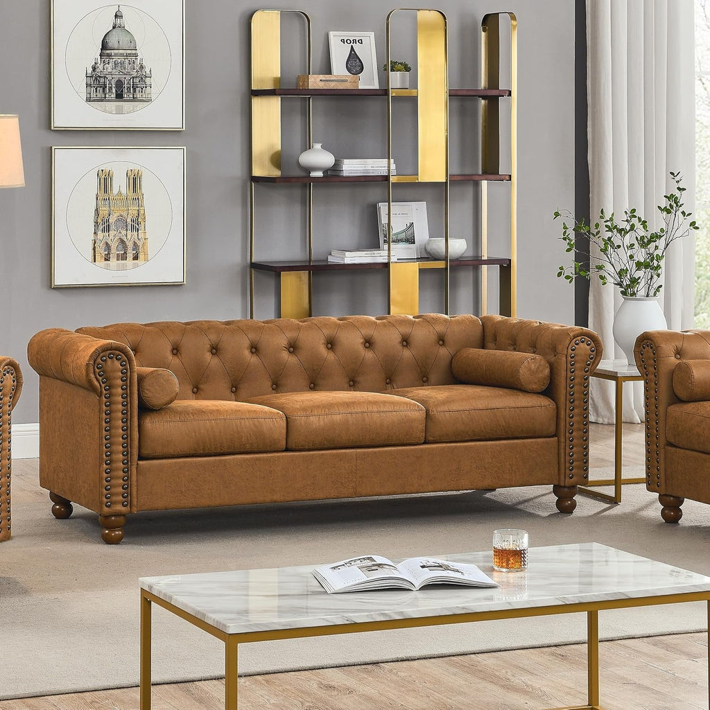 Two Piece Air Leather Sofa Set For Living Room Home Decor