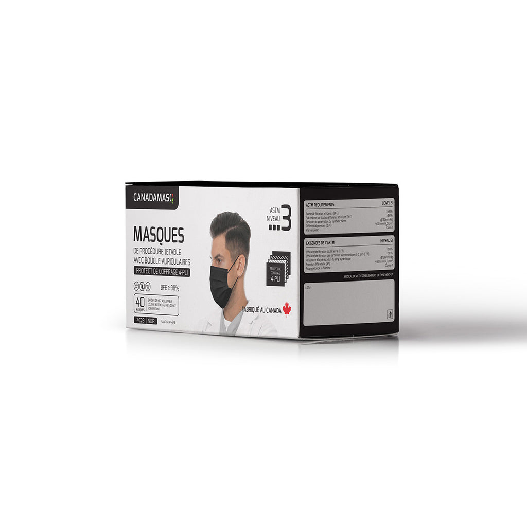 OPSWA ASTM 4-PLY ASTM LEVEL 3 PROCEDURE MASK - Adult (BLACK)