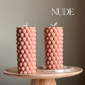 Tall Bubble Soy Pillar Candle | Minimalist Home Decor