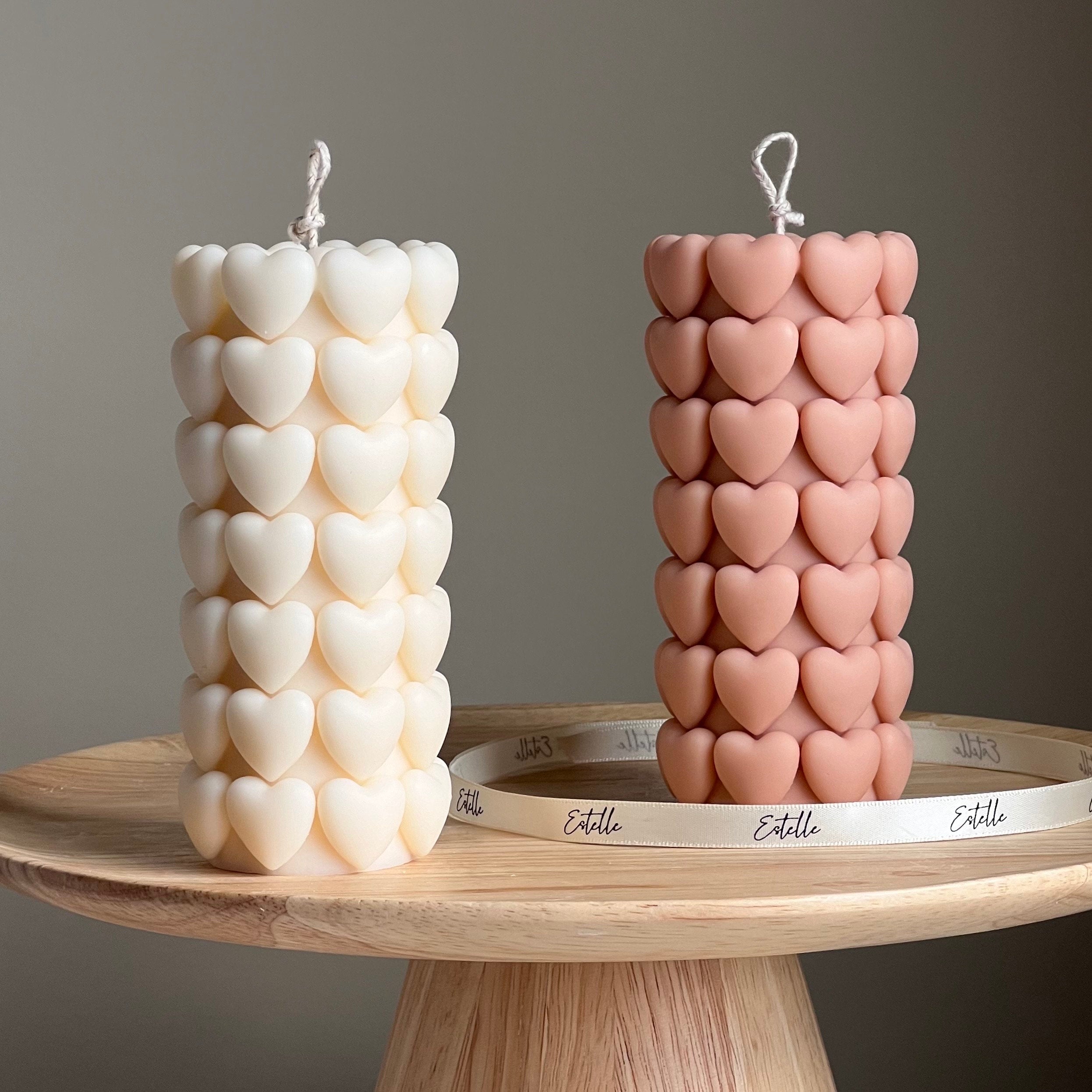 Heart Pillar Soy Candle | Sculptural Home Decor