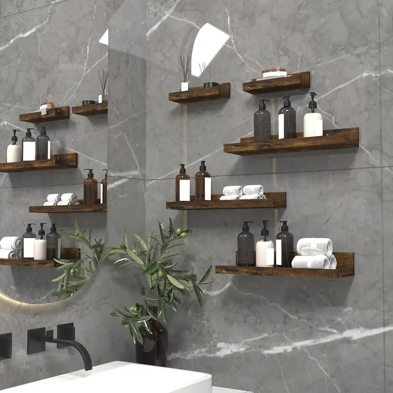Wooden Floating Wall Shelf Set (5pcs)
