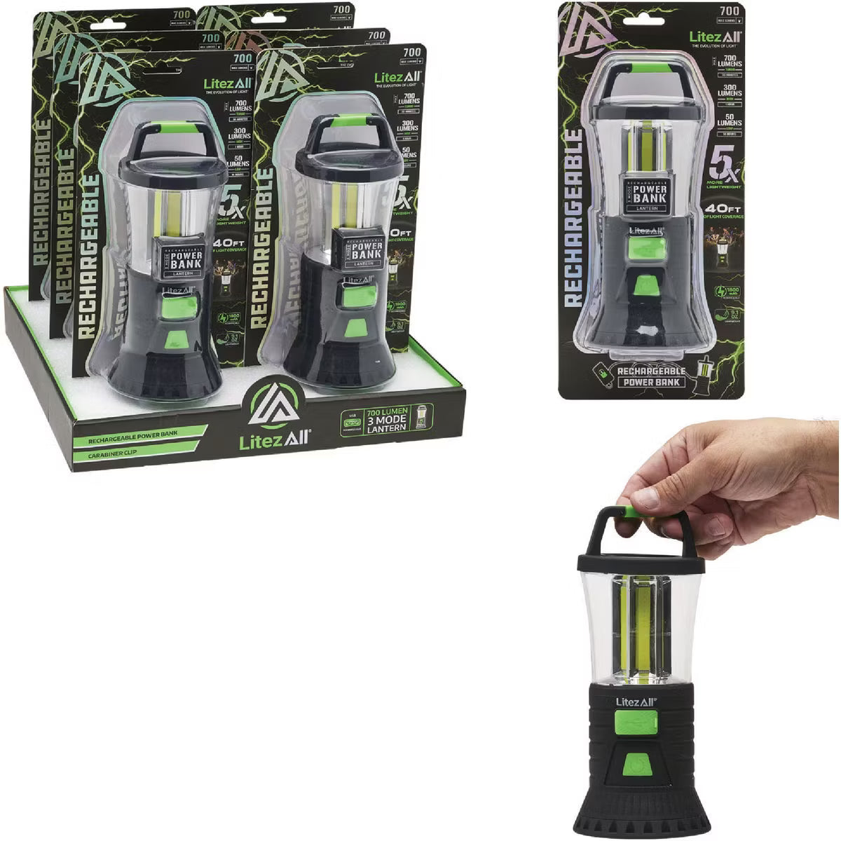 Lanterne rechargeable ultra-puissante de 700 lumens