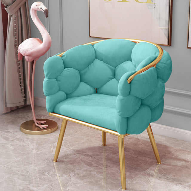 NNEOBA fluffy Single sofa creative design velvet armchair(Lake Blue)-0