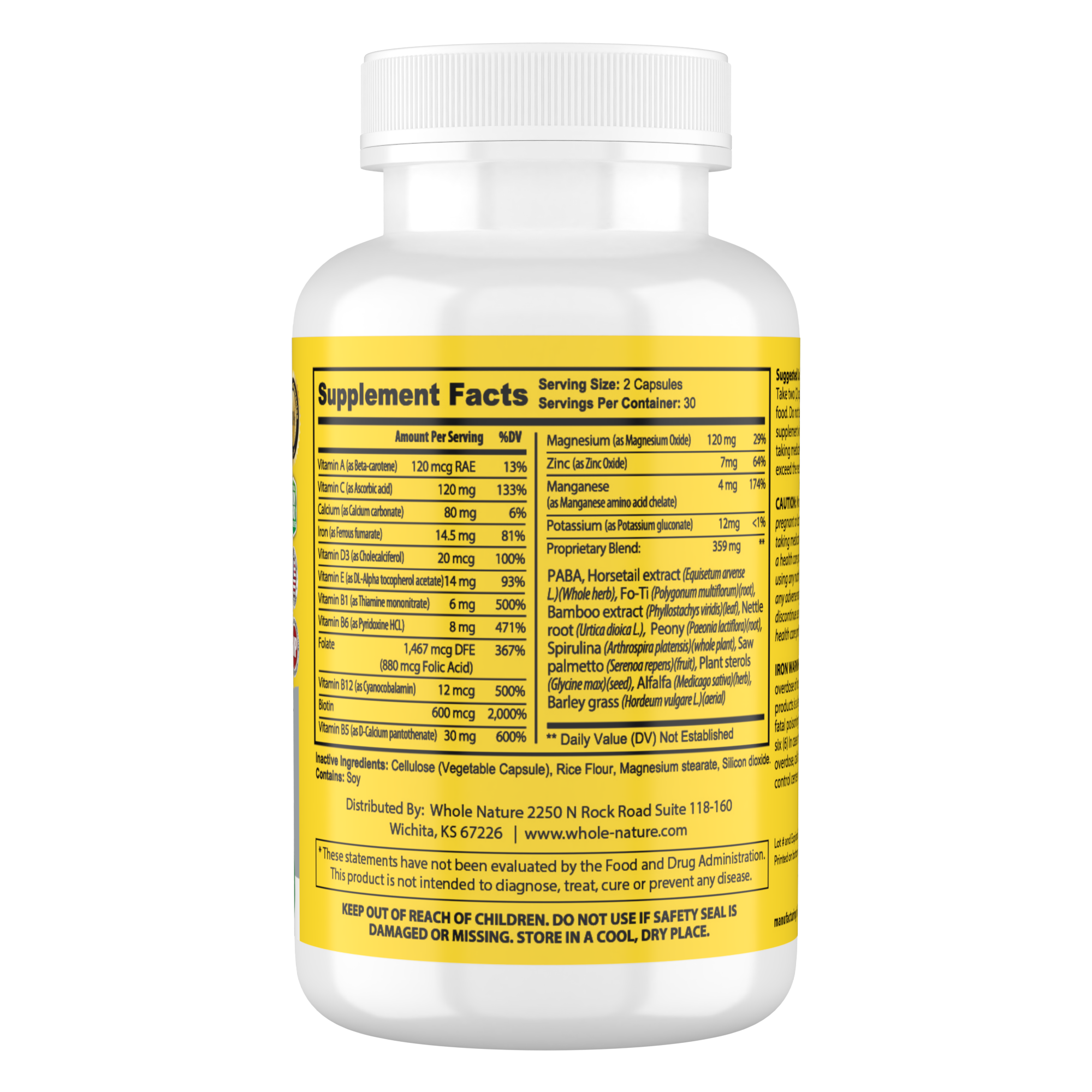 Whole Nature Hair Skin Nails Vitamins with MSM
