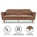 NNEDPE Sarantino Faux Velvet Tufted Sofa Bed Couch Futon - Brown