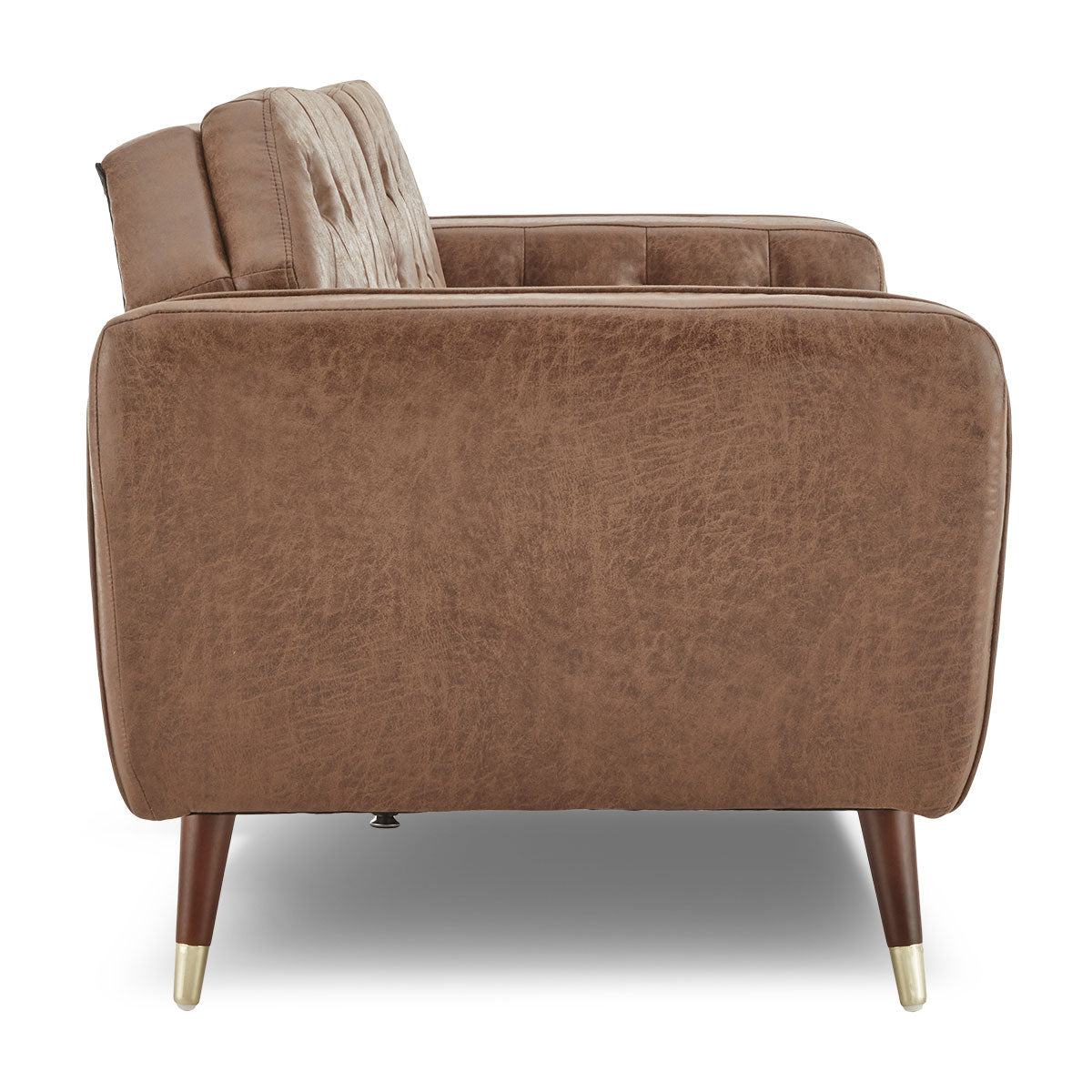 NNEDPE Sarantino Faux Velvet Tufted Sofa Bed Couch Futon - Brown