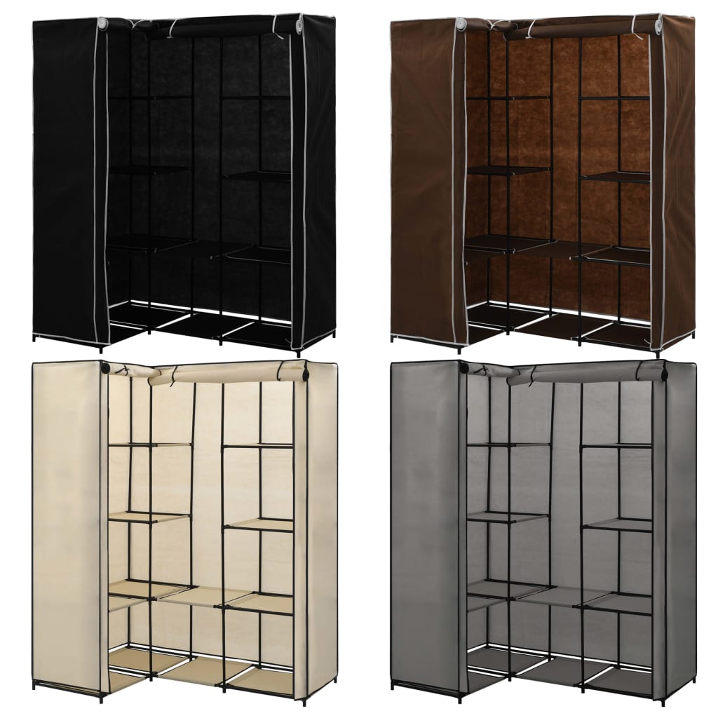 vidaXL Closet Corner Wardrobe Bedroom Closet Freestanding Clothing Rack Rail
